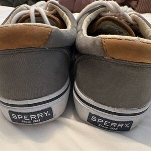 Sperry Top-Sider Gray Canvas Sneakers Men’s Size 11 Casual Boat Shoes